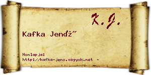 Kafka Jenő névjegykártya