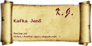 Kafka Jenő névjegykártya